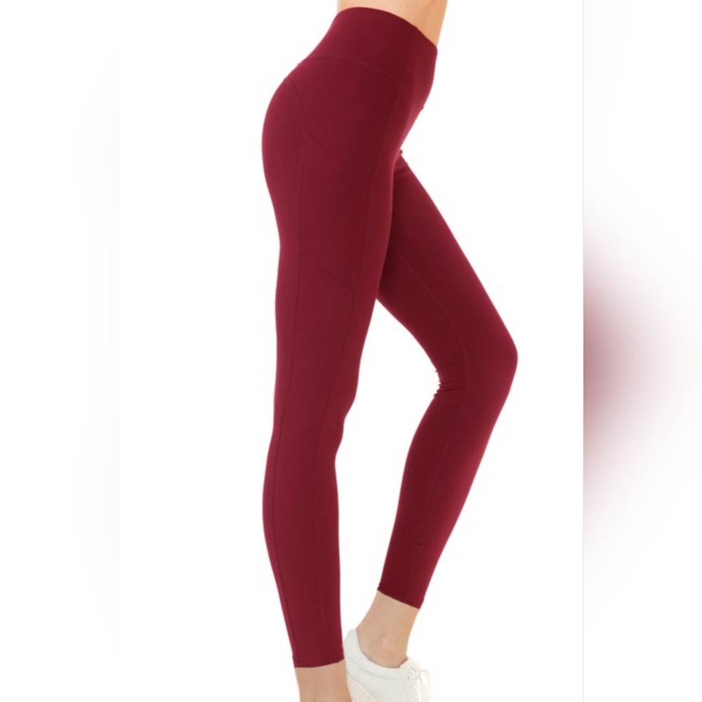 Burgundy Leggings with pocket